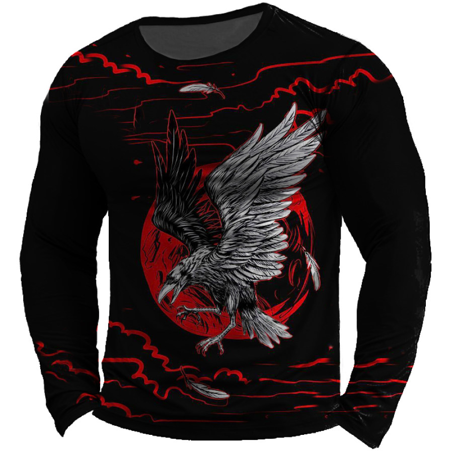 

Men's Eagle Torch Totem Print T-Shirt