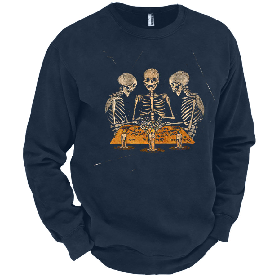 

Men's Skull Beer Funny Halloween Graphic Print Sweatshirt
