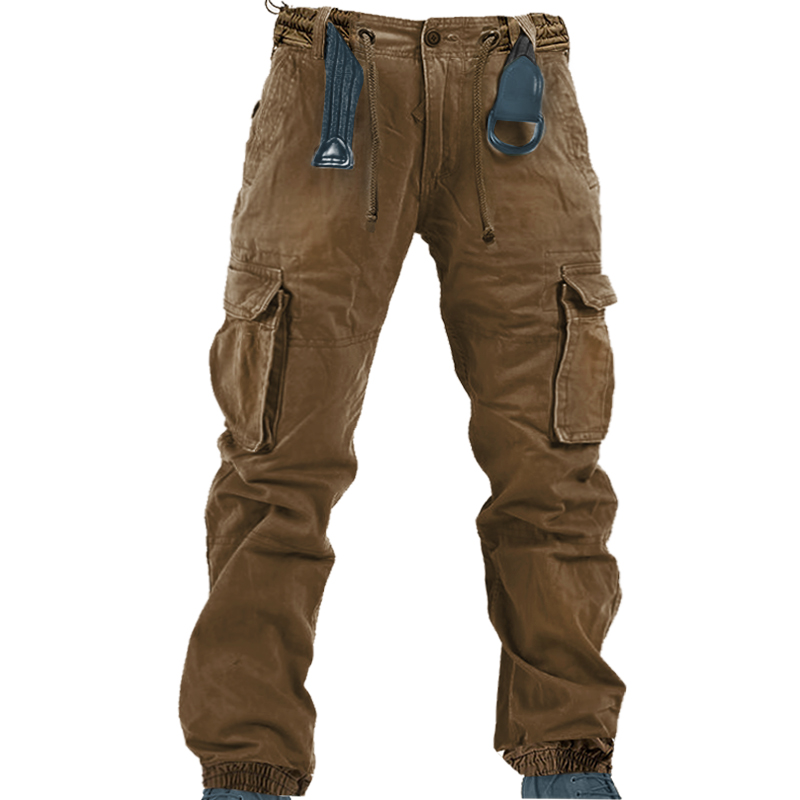 Men's Outdoor Pocket Elastic Waist Chic Drawstring Cargo Pants