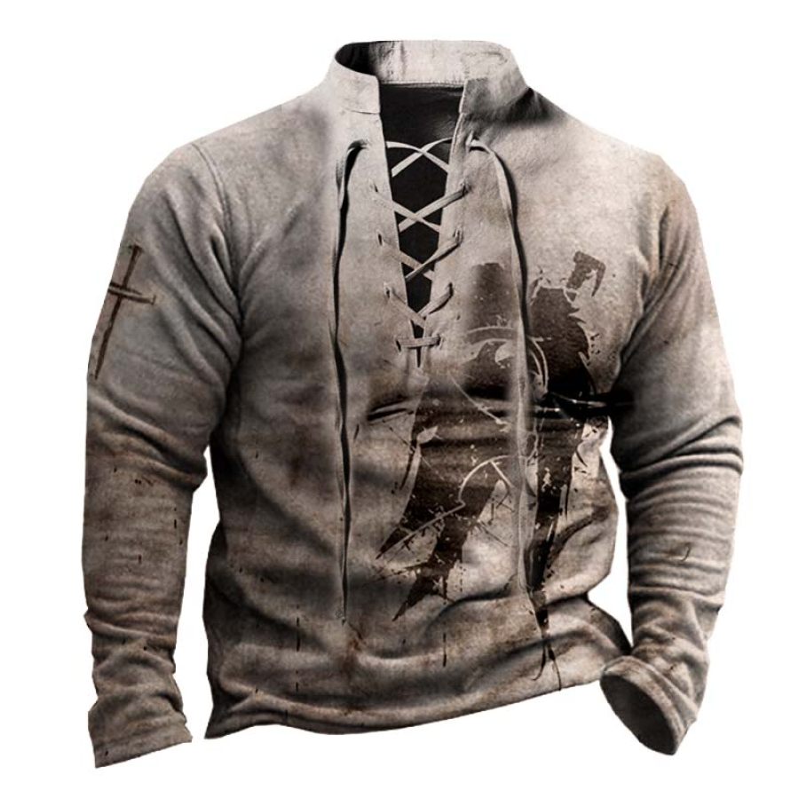 

Men's Outdoor Casual Print Lace-Up Sweatshirt