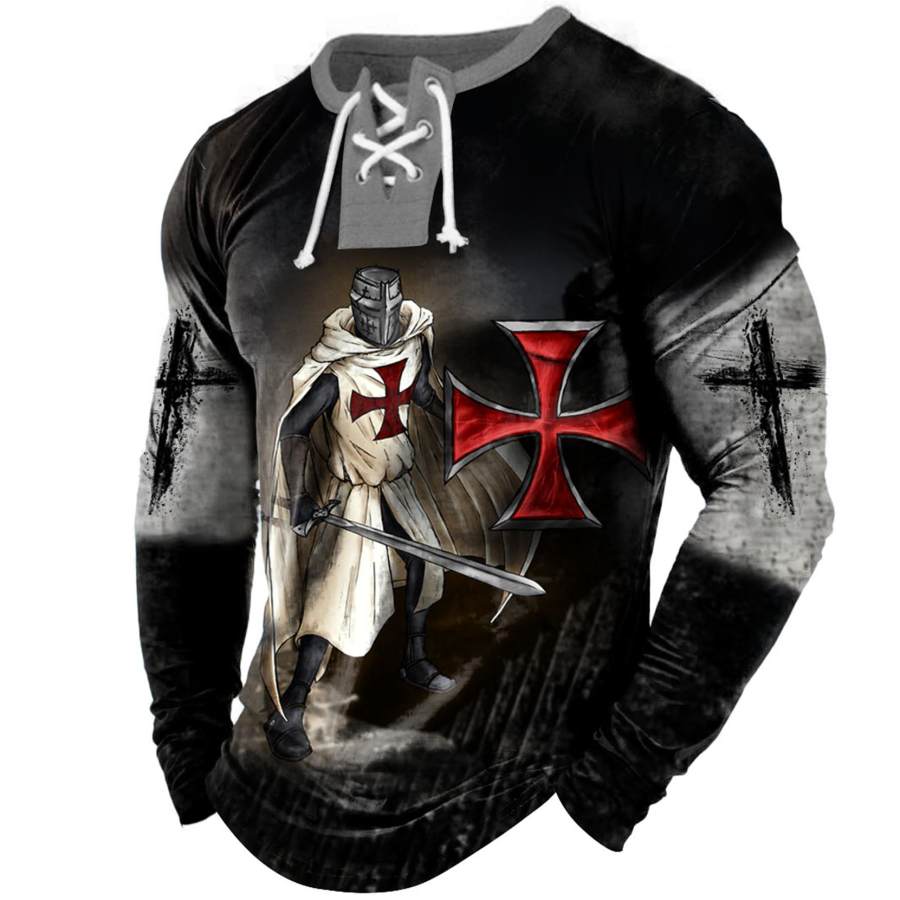 

Men's Outdoor Templar Cross Lace Up Long Sleeve T-Shirt