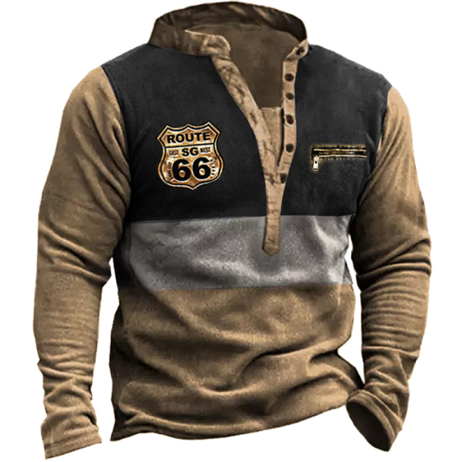 

Men's Route 66 Printipper Henley Tactical Sweatshirt