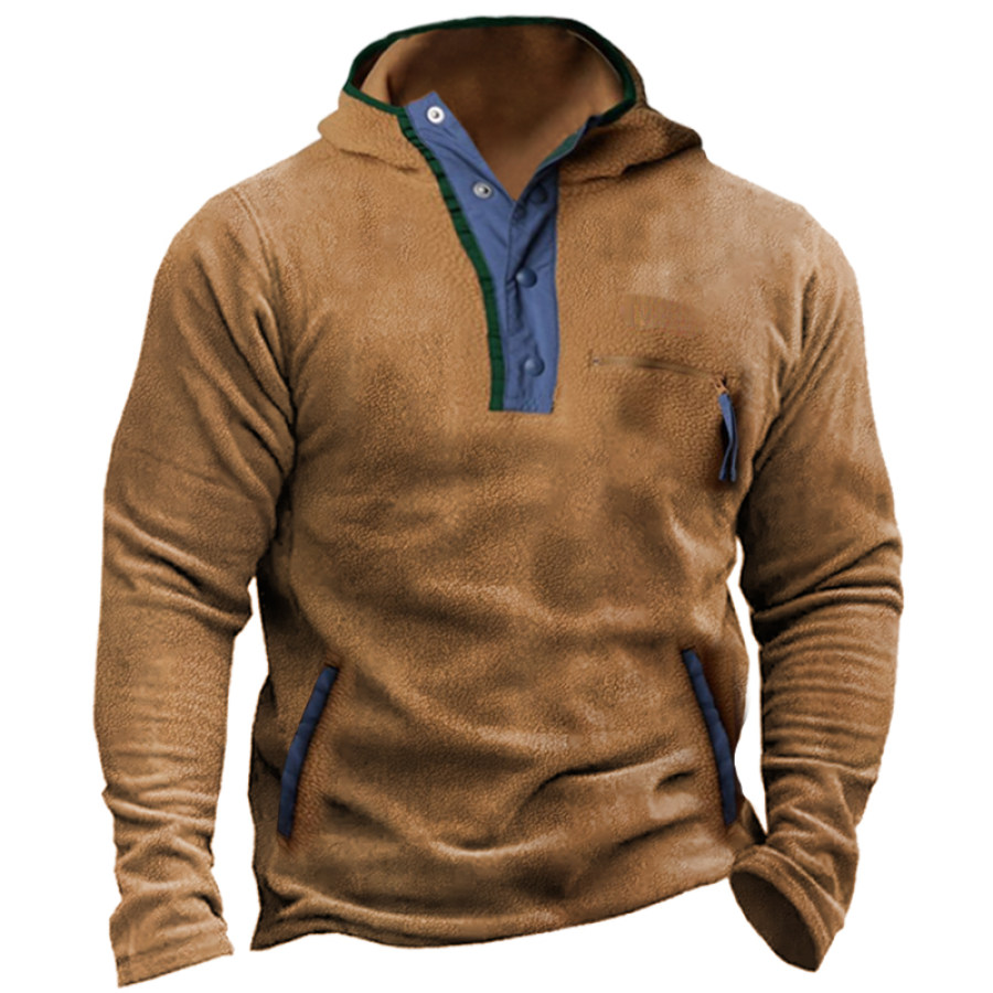 

Men's Outdoor Tactical Casual Hooded Teddy Fleece Sweater