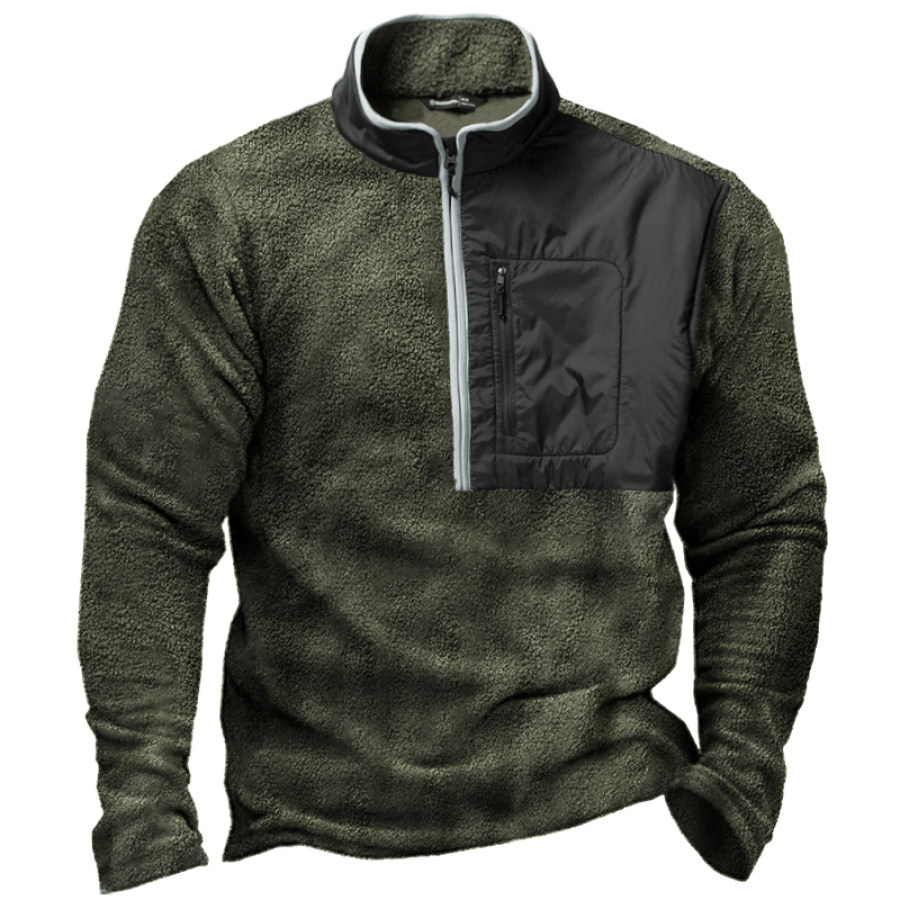 

Men's Outdoor Tactical Patchwork Teddy Fleece Sweater
