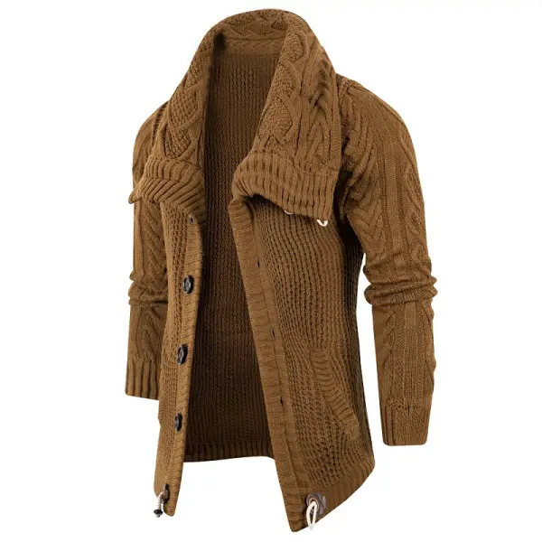 Men's Aged Button Warm Sweater - Honeylop.chimpone.com 