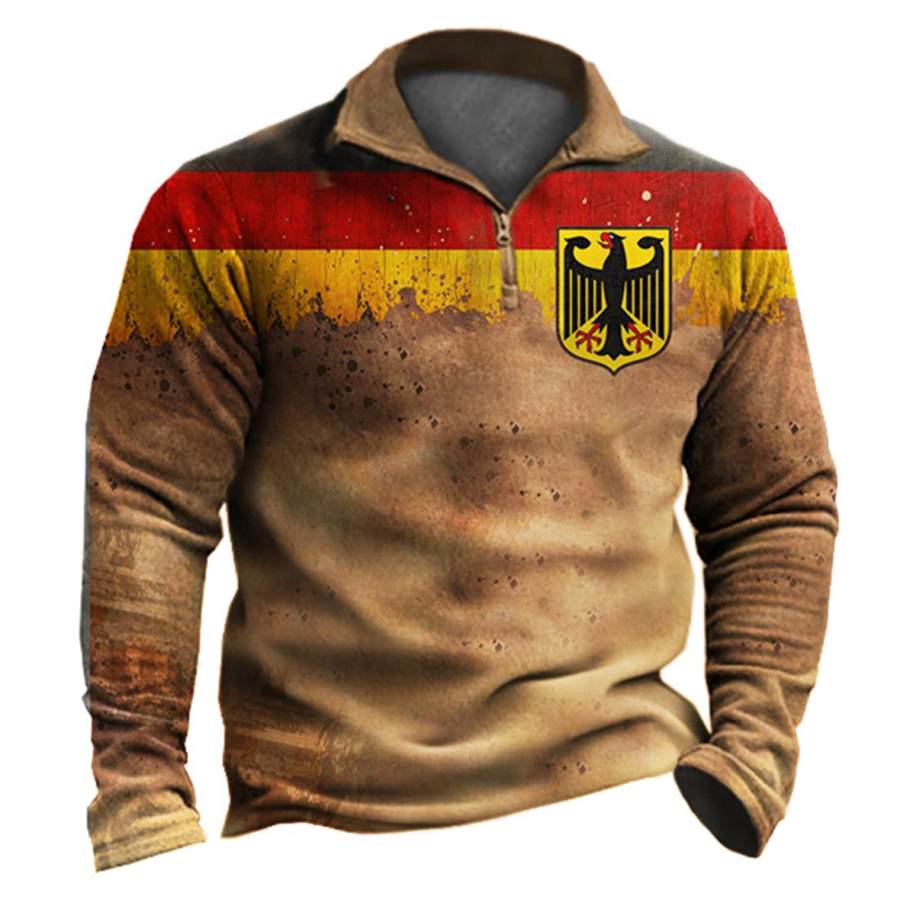 

Men's Vintage German Flag Eagle Zip Sweatshirt