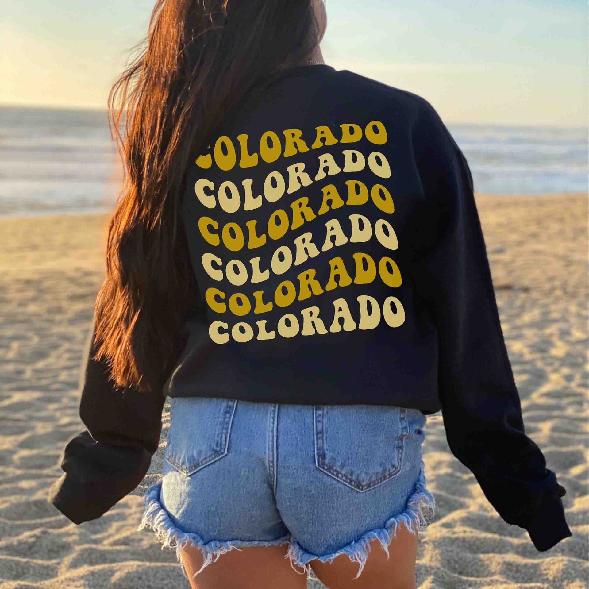 Women's Colorado Print Crewneck Chic Sweatshirt