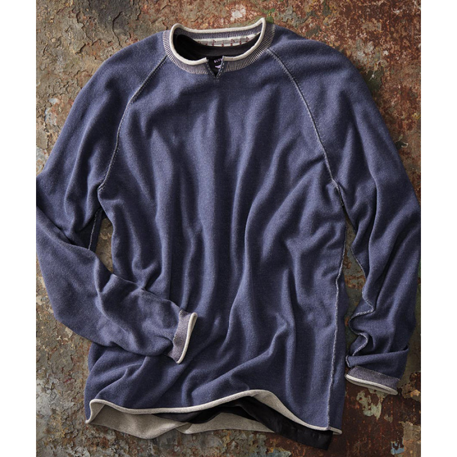 

Men's Vintage Contrast Raglan Sleeve Sweater
