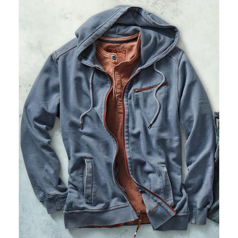 

Men's Outdoor Zip Hood Pocket Sports Jacket Cardigan