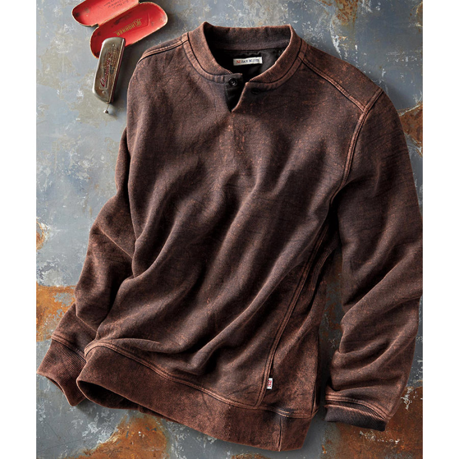 

Men's Vintage Wash Print Sports Sweatshirt