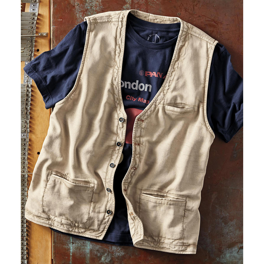 

Men's Outdoor Retro Pocket Biker Tactical Vest Jacket Vest