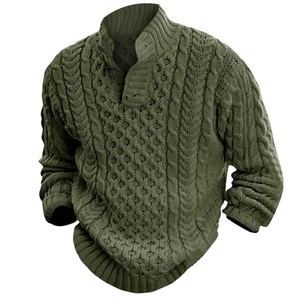 Men's Turtleneck Button Long Sleeve Sweater - Honeylop.chimpone.com 