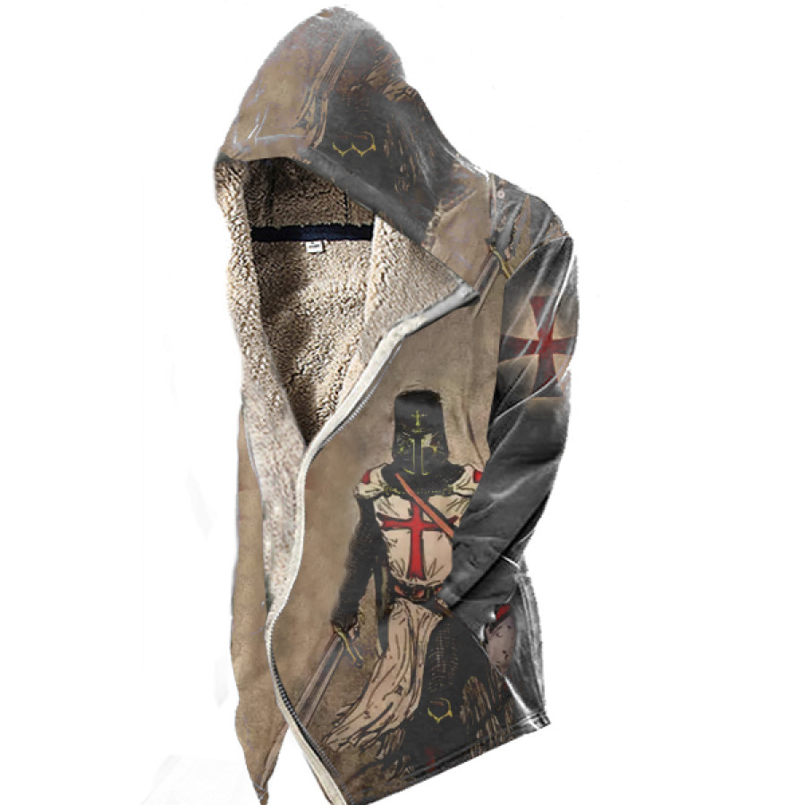 

Veste Polaire à Capuche Vintage Templar Cross Pour Homme