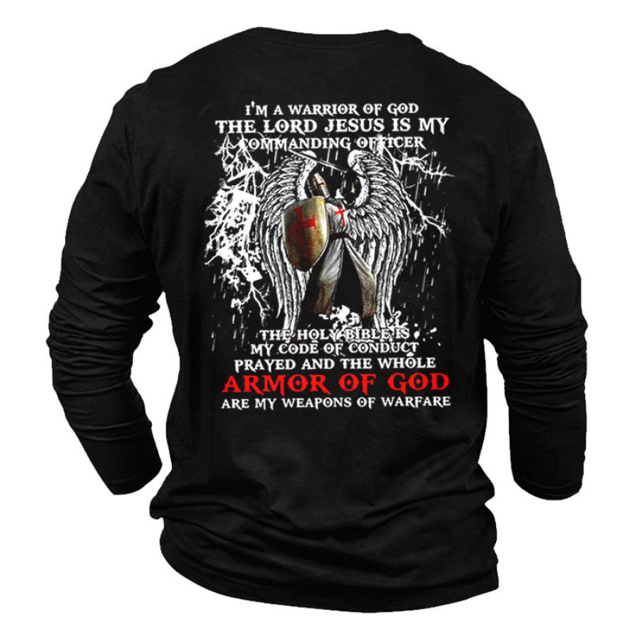 

Men's I'm A Warrior Of God The Lord Jesus Is My Commanding Officer T-Shirt