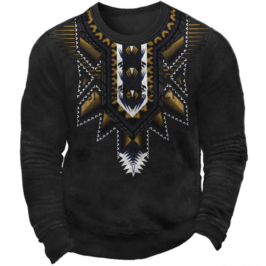 

Men's Vintage Ethnic Totem Print Sweatshirt