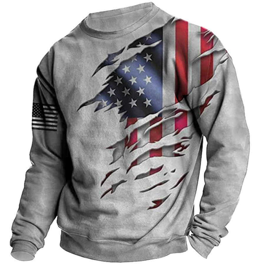 

Men's Vintage American Flag Claw Long Sleeve Sweatshirt