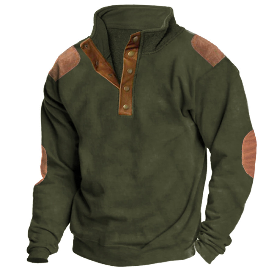 

Men's Contrast Lapel Sweatshirt