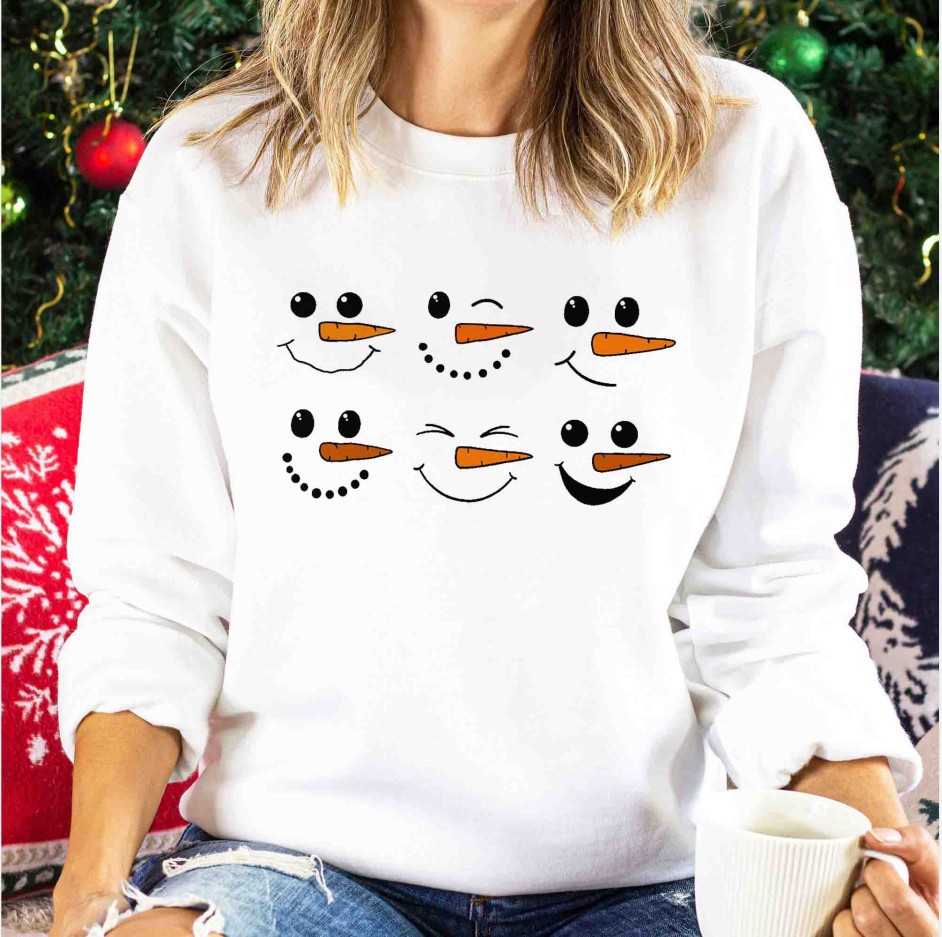 Women's Snowman Christmas Crewneck Chic Sweatshirt