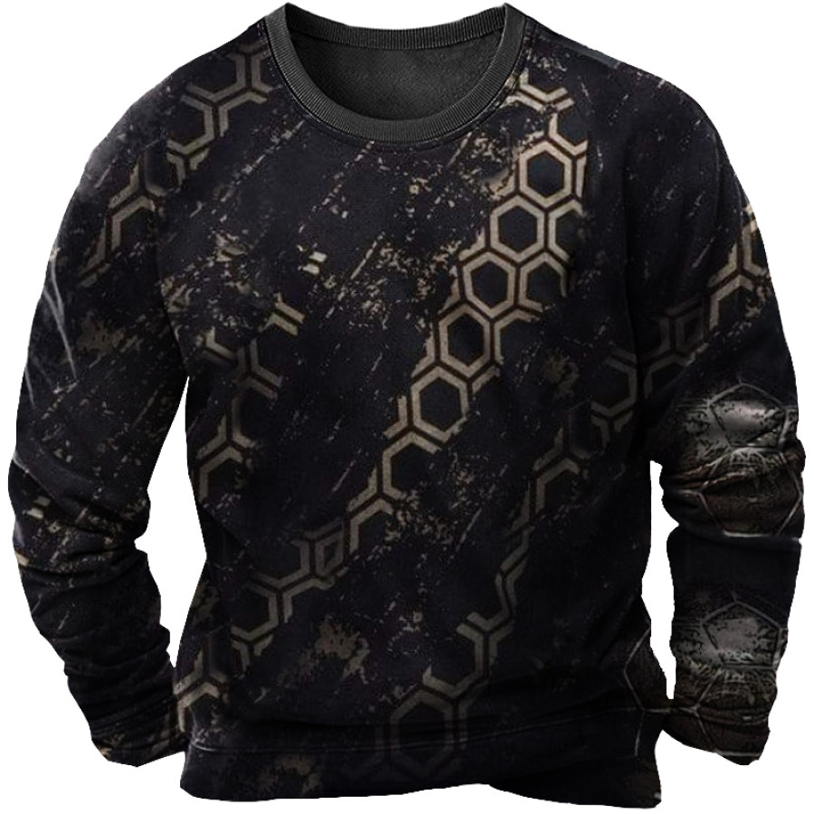 

Men's Football Print Crew Neck Sweatshirt