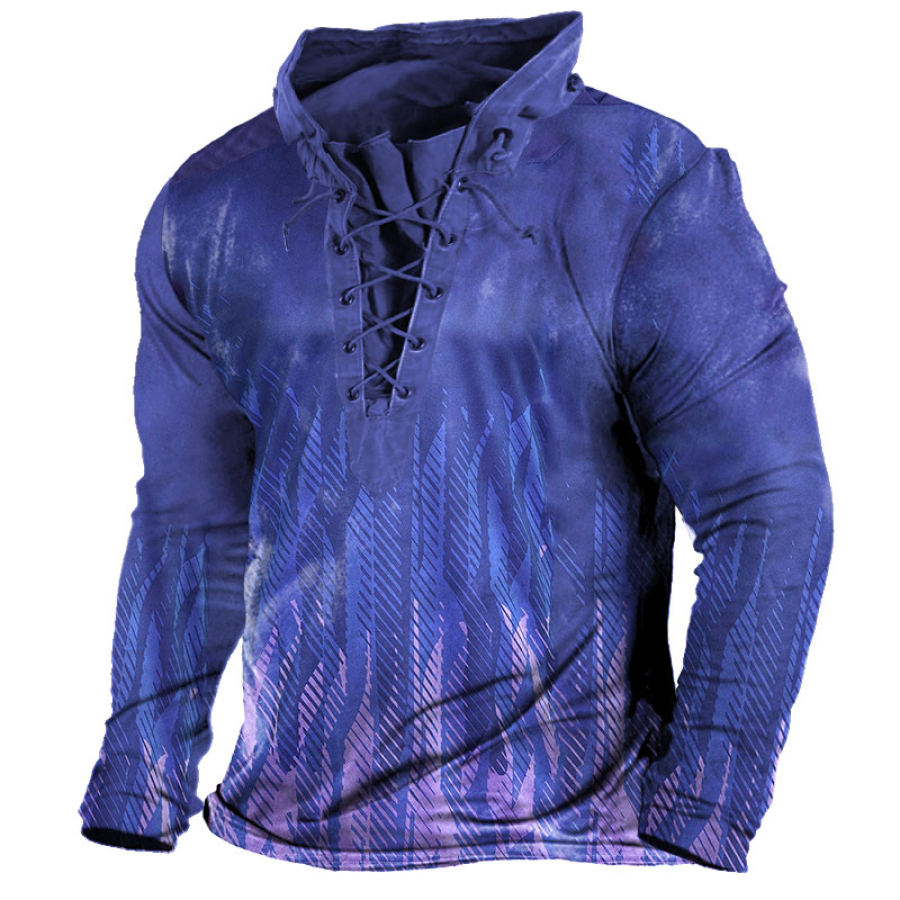 

Men's Argentina Soccer Support Graphic Print Lace Up Hooded Tactical T-Shirt