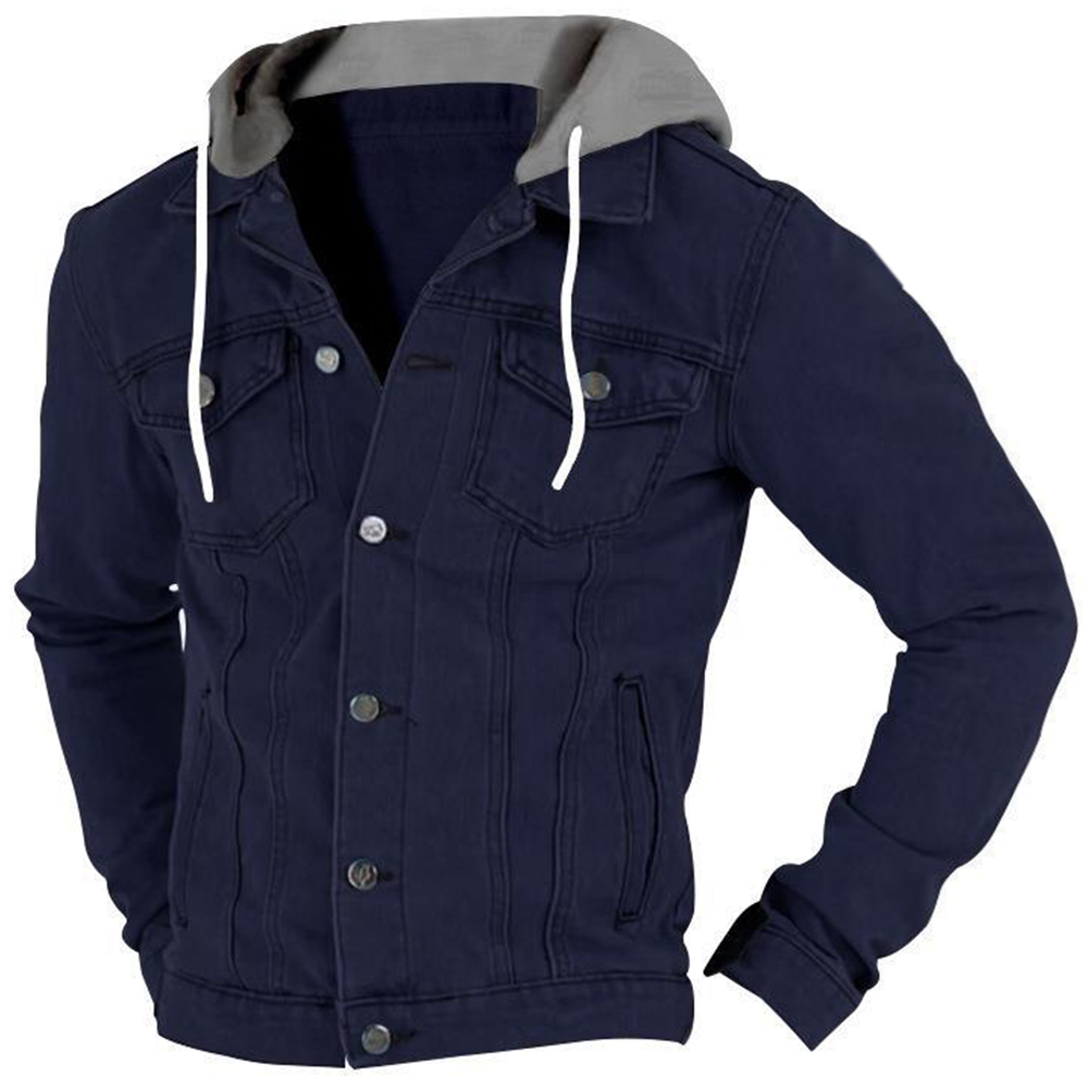 Men's Outdoor Multi-pocket Workwear Chic Lapel Hooded Jacket