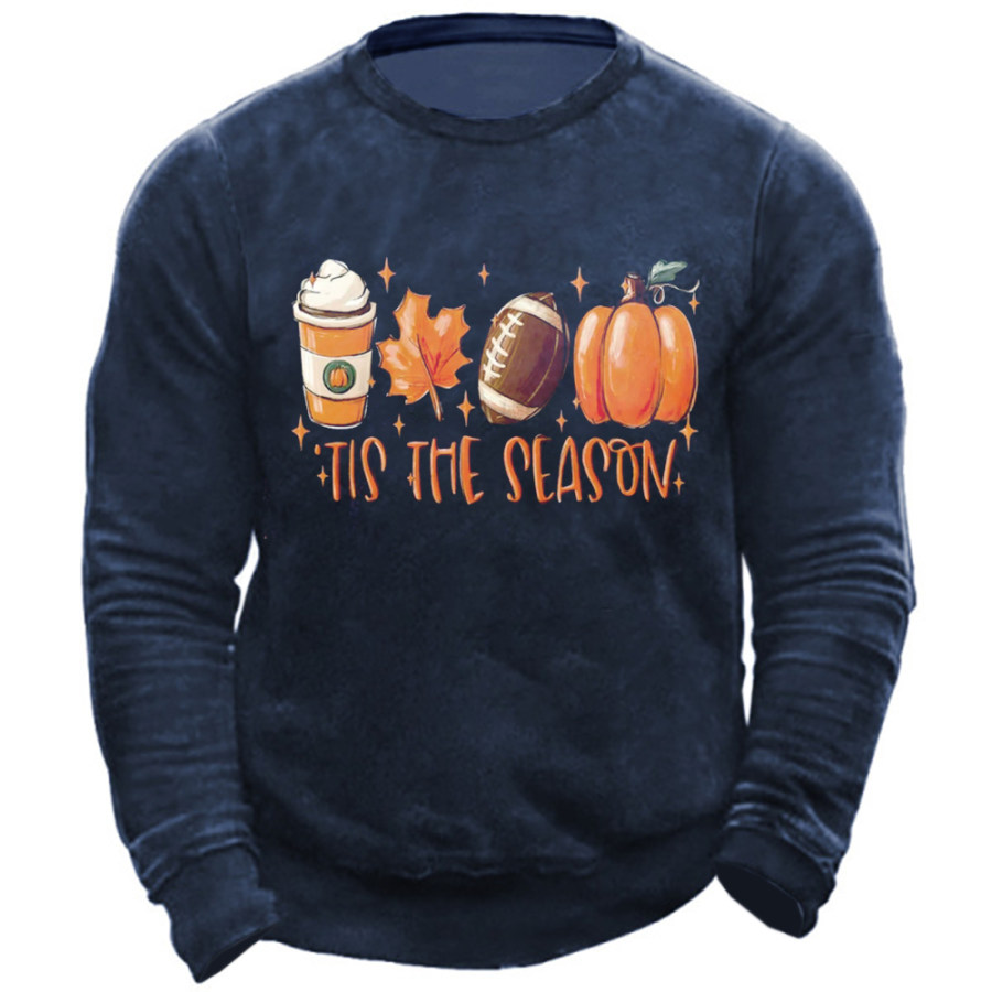 

It's The Season Pumpkin Halloween Men's Crew Neck Sweatshirts