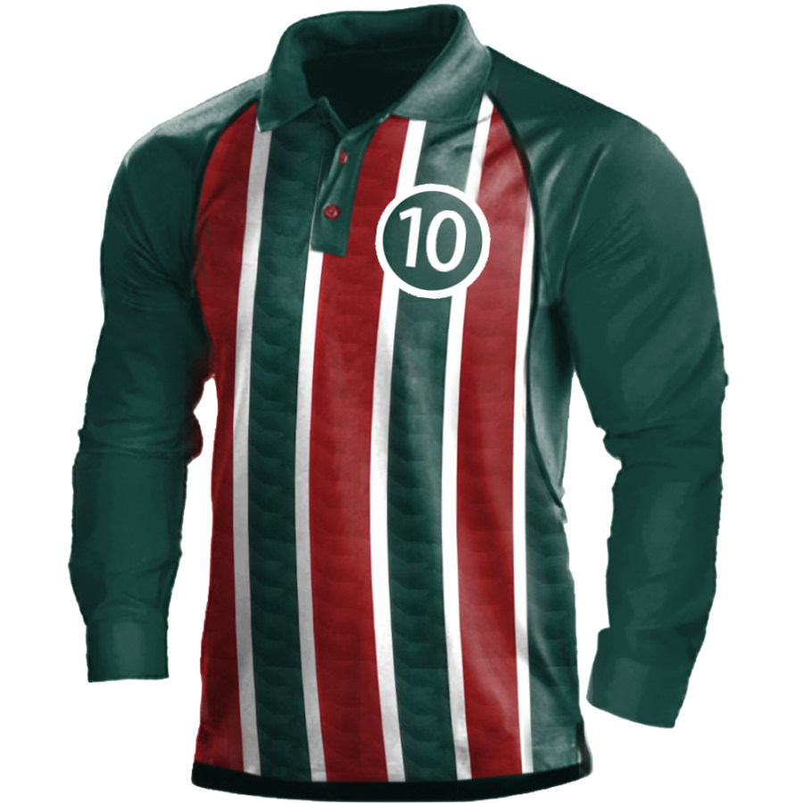 

Men's 2022 World Cup Soccer Uniform Polo Neck Long Sleeve T-Shirt