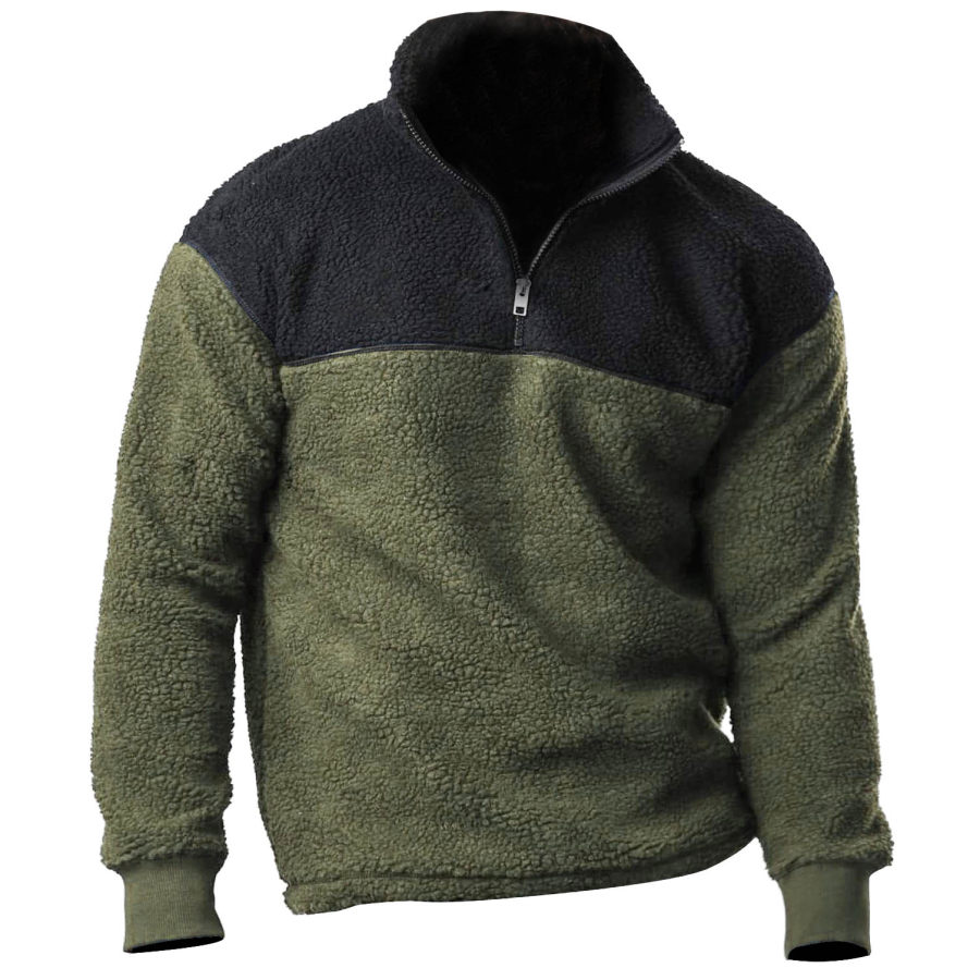 

Men's Outdoor Colorblock Zip Lapel Sweatshirt