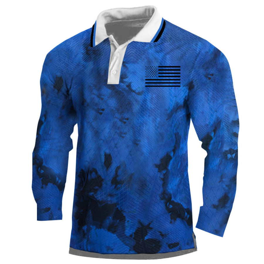 

Men's Outdoor USA Soccer Polo Long Sleeve T-Shirt