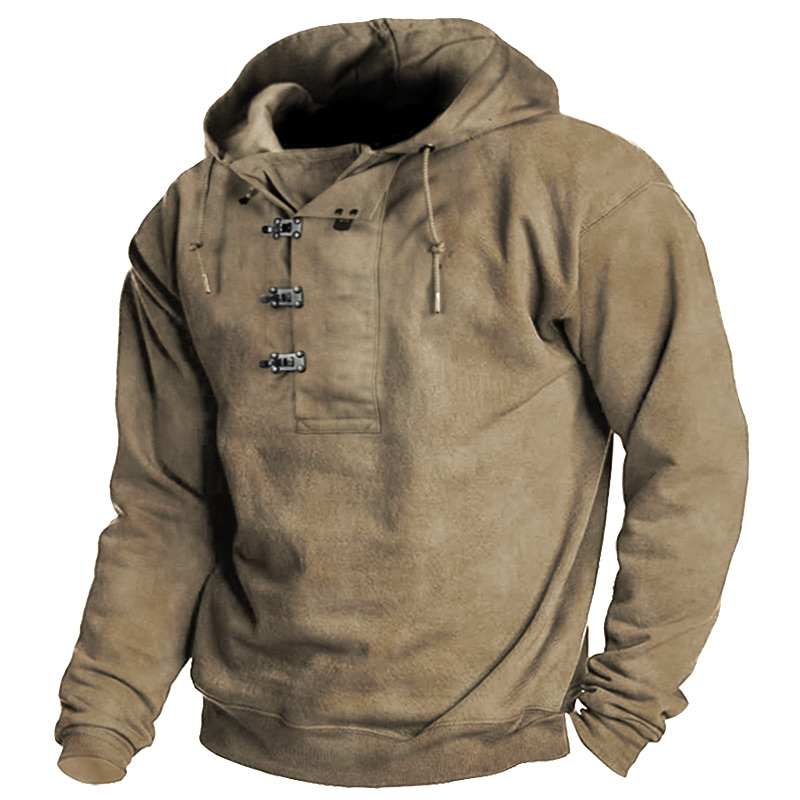 Men's Outdoor Special Training Chic Thick Metal Buckle Tactical Hoodie