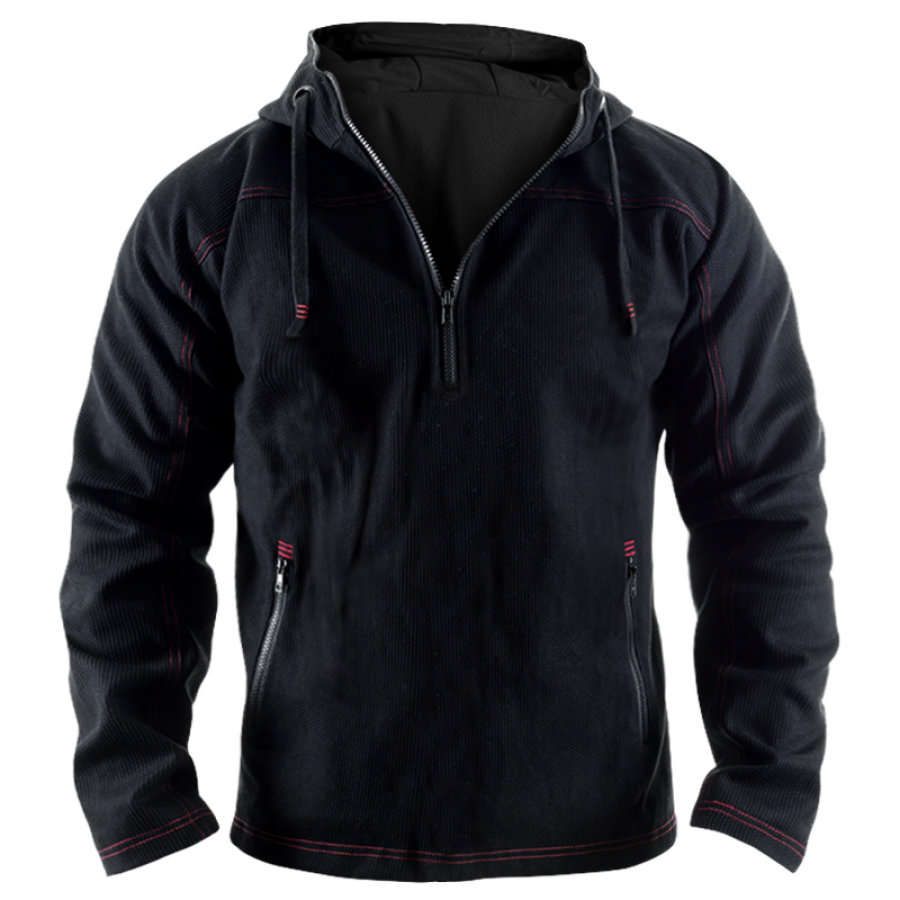 

Men's Outdoor Warm Corduroy Half-Zip Hoodie