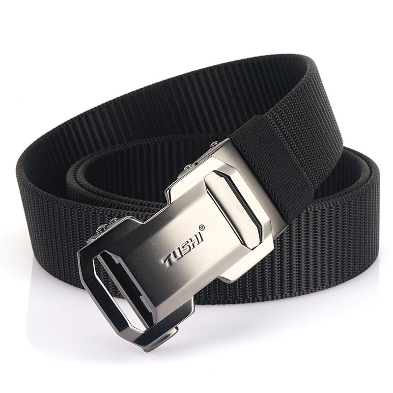 Men's Outdoor Leisure Automatic Chic Buckle Nylon Braided Belt