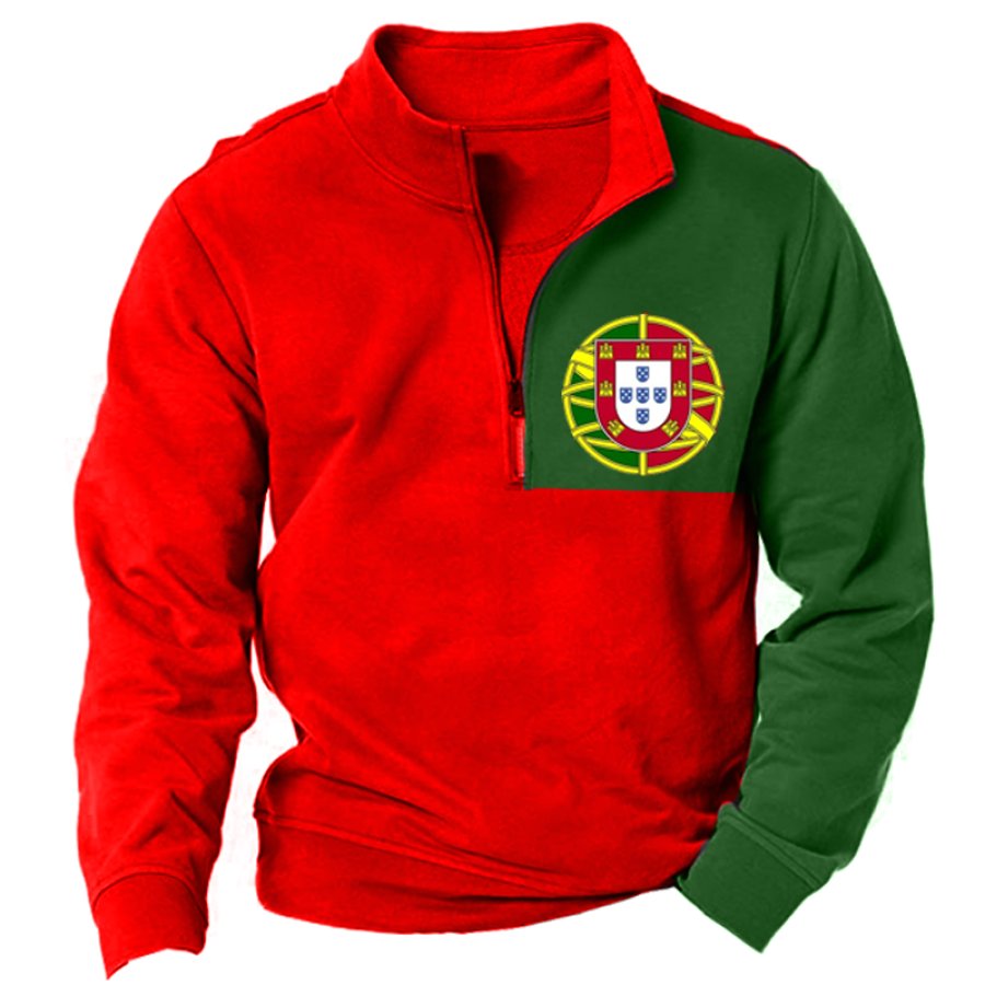 

Men's Portuguese Flag Zip-Neck Sweatshirt