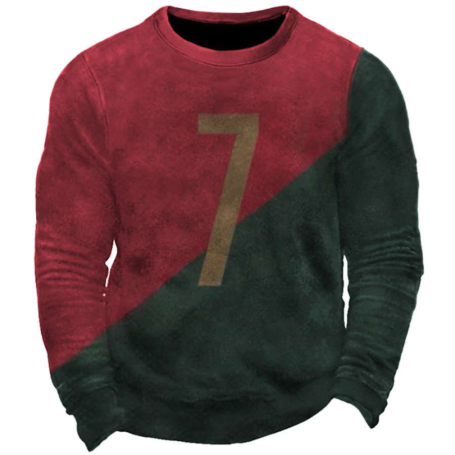 

Men's Portugal Flag Color Patchwork World Cup Sports Crew Neck Sweatshirt
