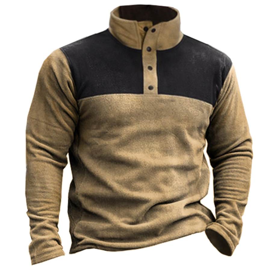 

Men's Outdoor Fleece Warm Button Sweatshirt