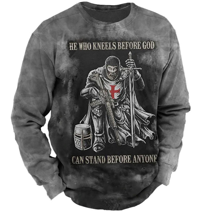 

He Who Knessls Before God Can Stand Before Anyone Men Sweatshirt