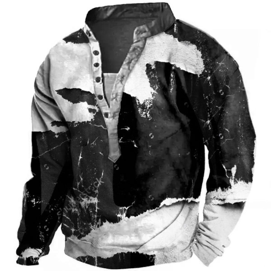 

Vintage Torn Newspaper Sensation Design Men's Lace-Up Hoodie T-Shirt