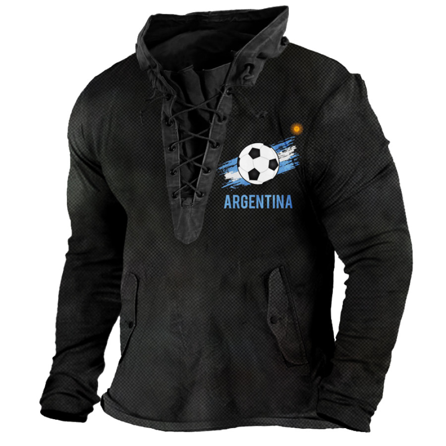 

Men's Vintage World Cup Print Long Sleeve Sweatshirt