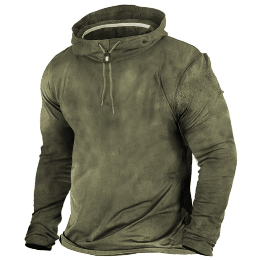 

Men's Outdoor Training Drawstring Hooded Tactical T-Shirt