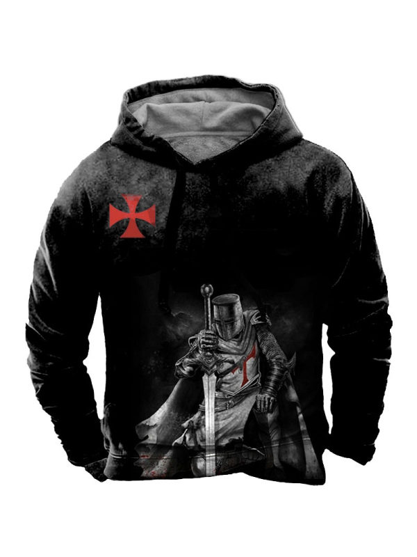 Men's Paladin Cross Print Hoodie