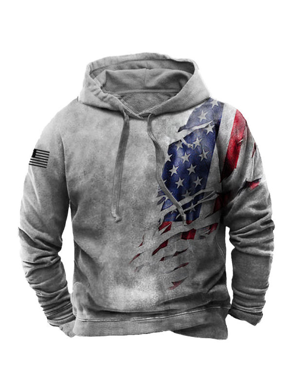 Men's American Flag Print Hoodie