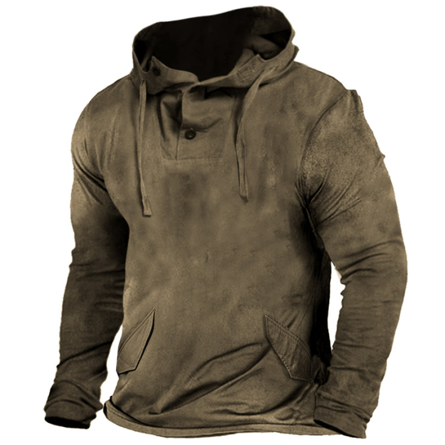 

Men's Retro Outdoor Training Pocket Hooded Tactical T-Shirt
