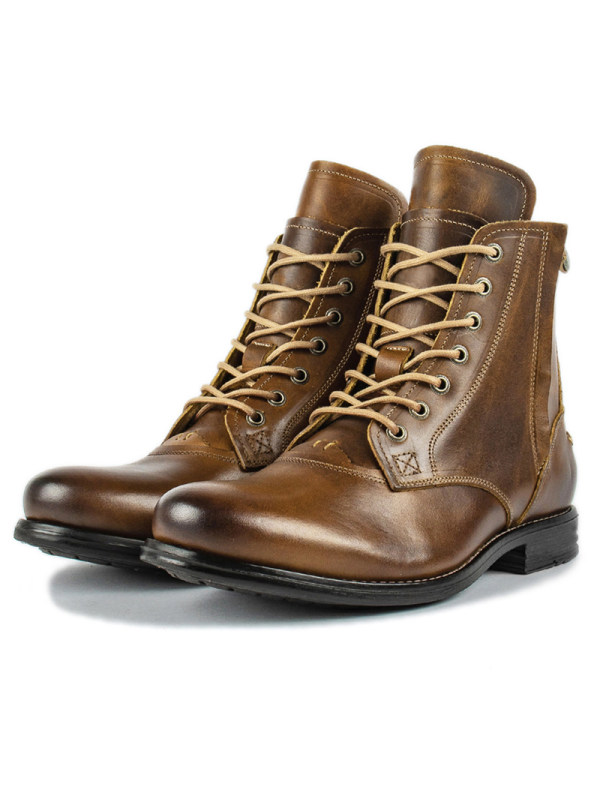 Men's Retro Side Zipper Non-slip Motorcycle Boots