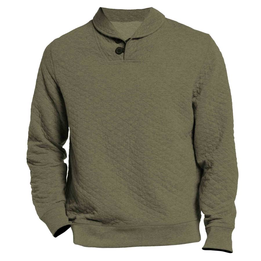 

Men's Outdoor Diamond Quilt Shawl Collar Sweatshirt