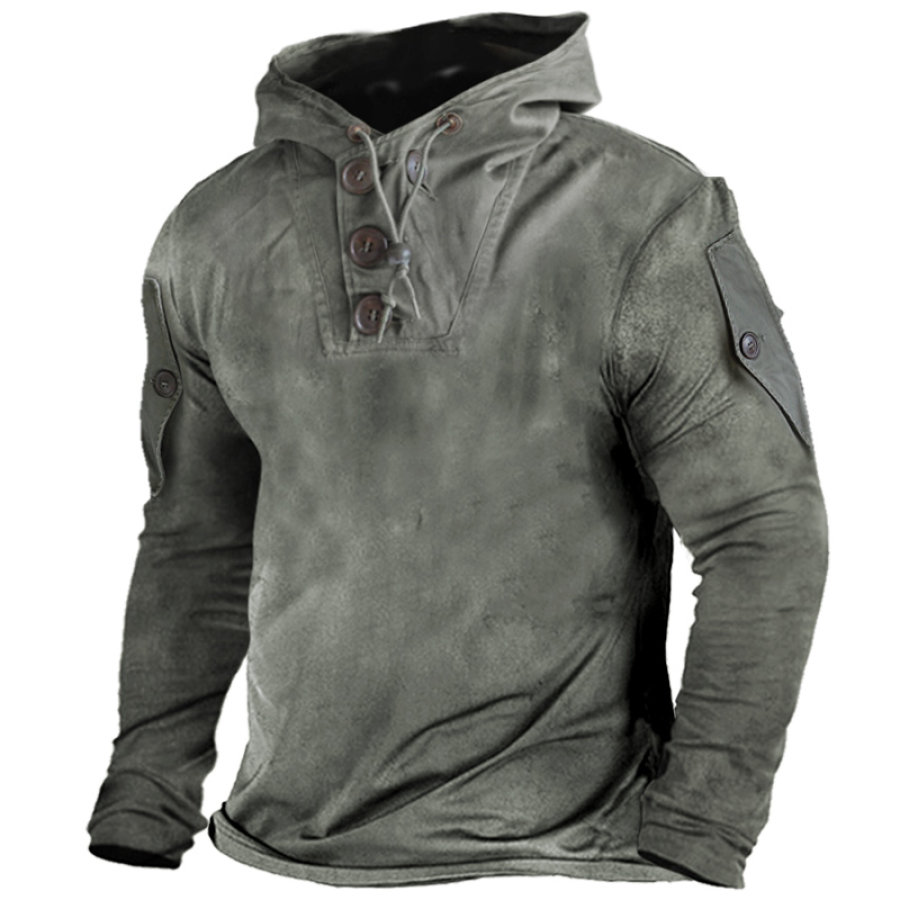 

Men's Retro Outdoor Training Hooded Tactical T-Shirt