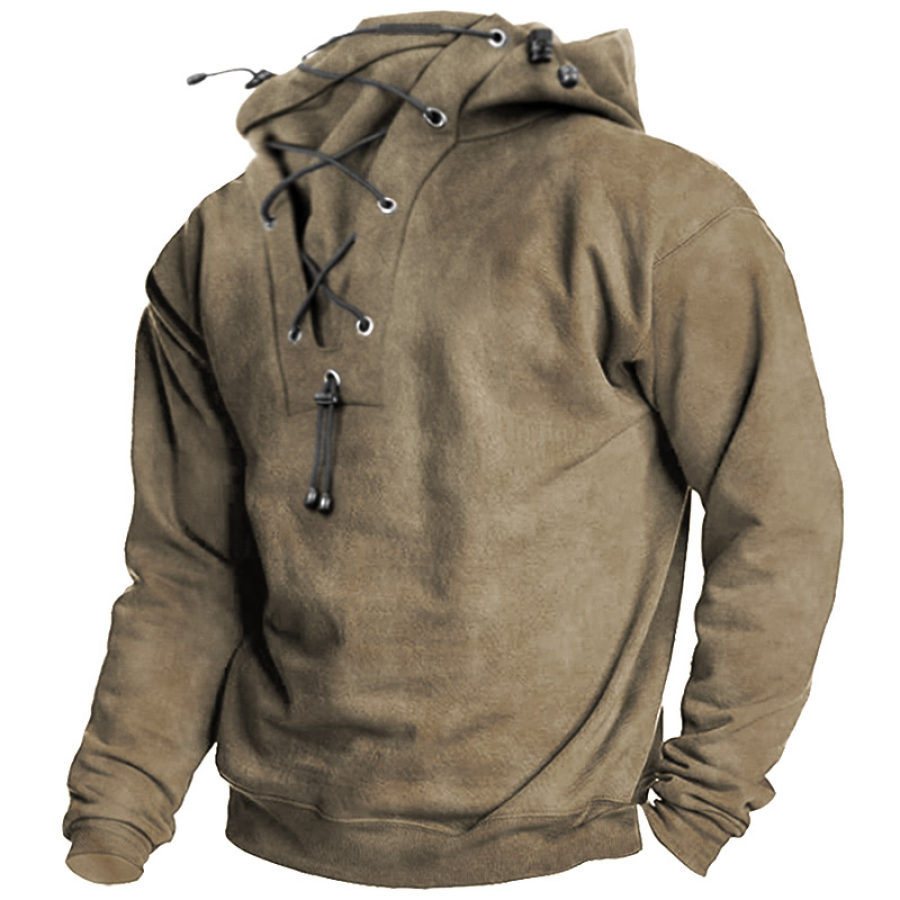 

Men's Thickened Warm Retro Outdoor Special Training Lace-Up Tactical Hoodie