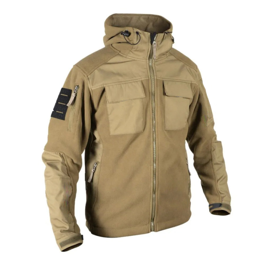 

Men's Outdoor Tactical Multi-pocket Polar Fleece Thermal Patchwork Jacket