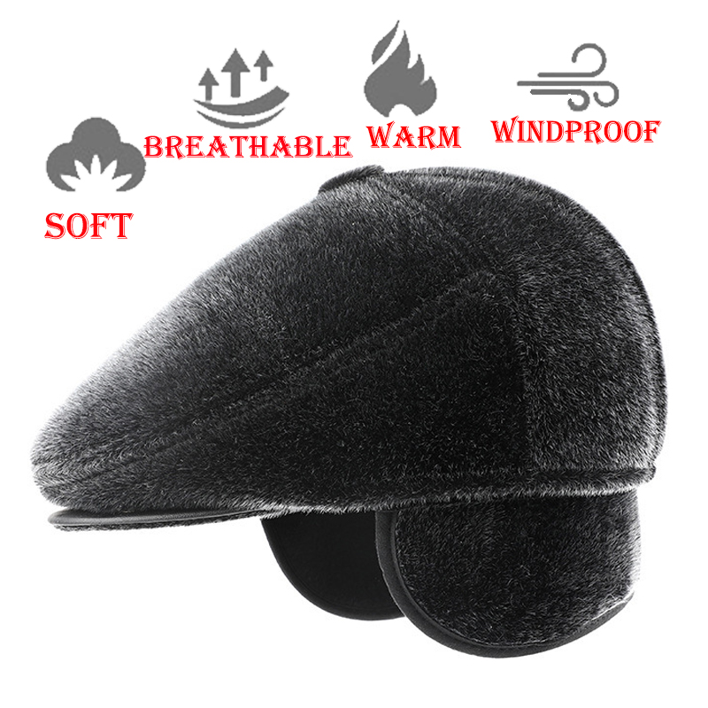 Men's Autumn And Winter Chic Fleece Outdoor Ear Protection Hat