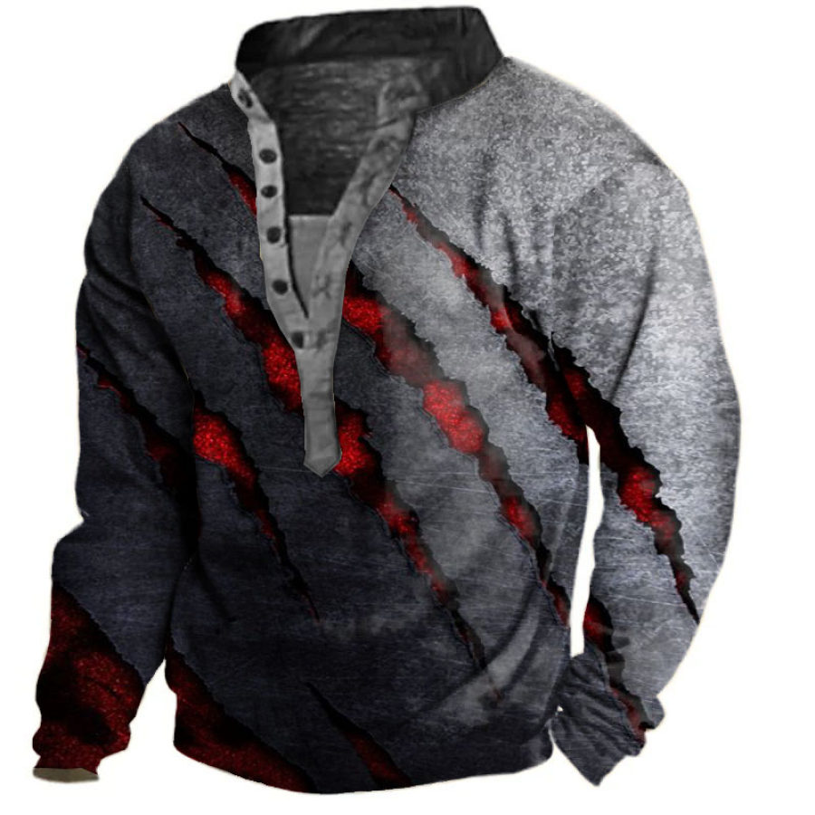 

Men's Blood Scratches Henley Sweatshirt