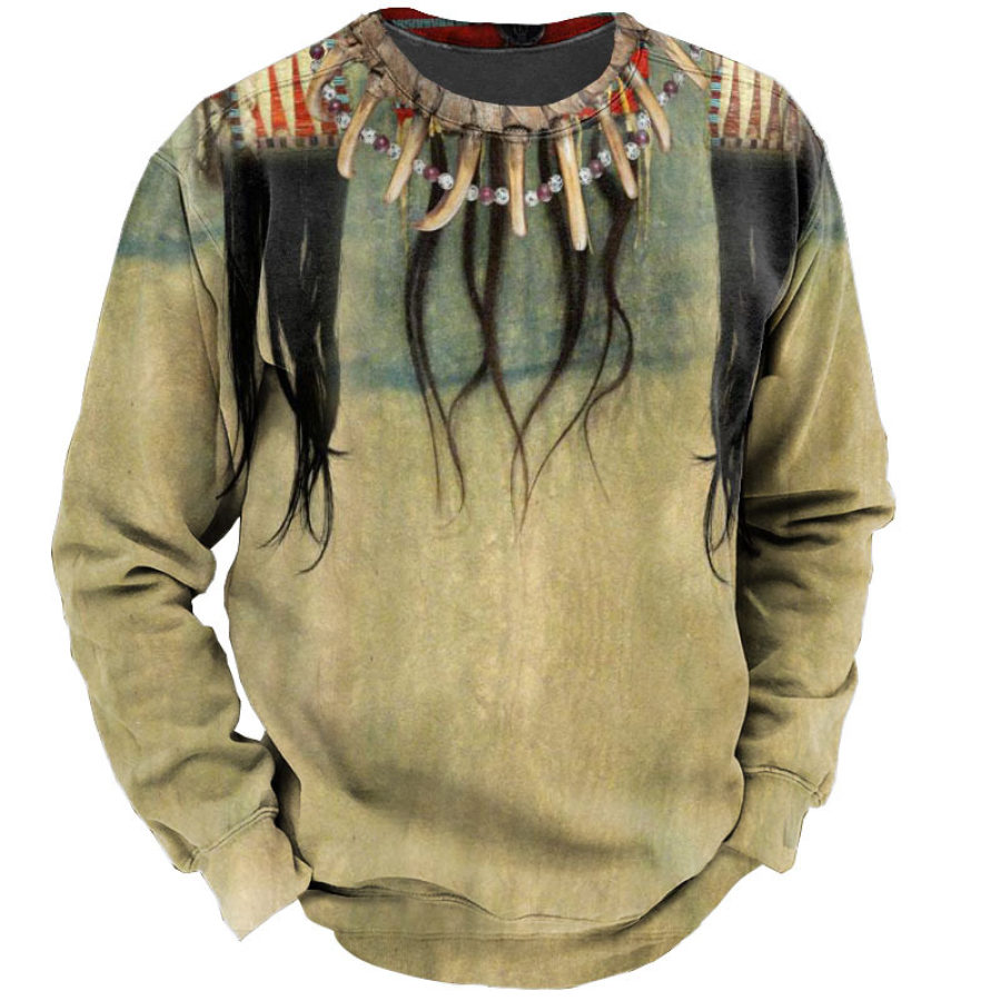 

Men's Indian Feather Print Sweatshirt
